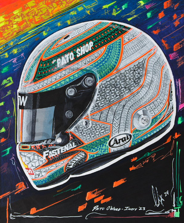alebrije motorcycle helmet painted Pato O'Ward Indy 23 Print Casco Para Moto Half tigers Color:Apricot
