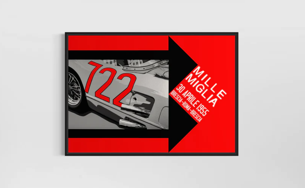 Stirling Moss 1955 Mercedes 722 Mille Miglia