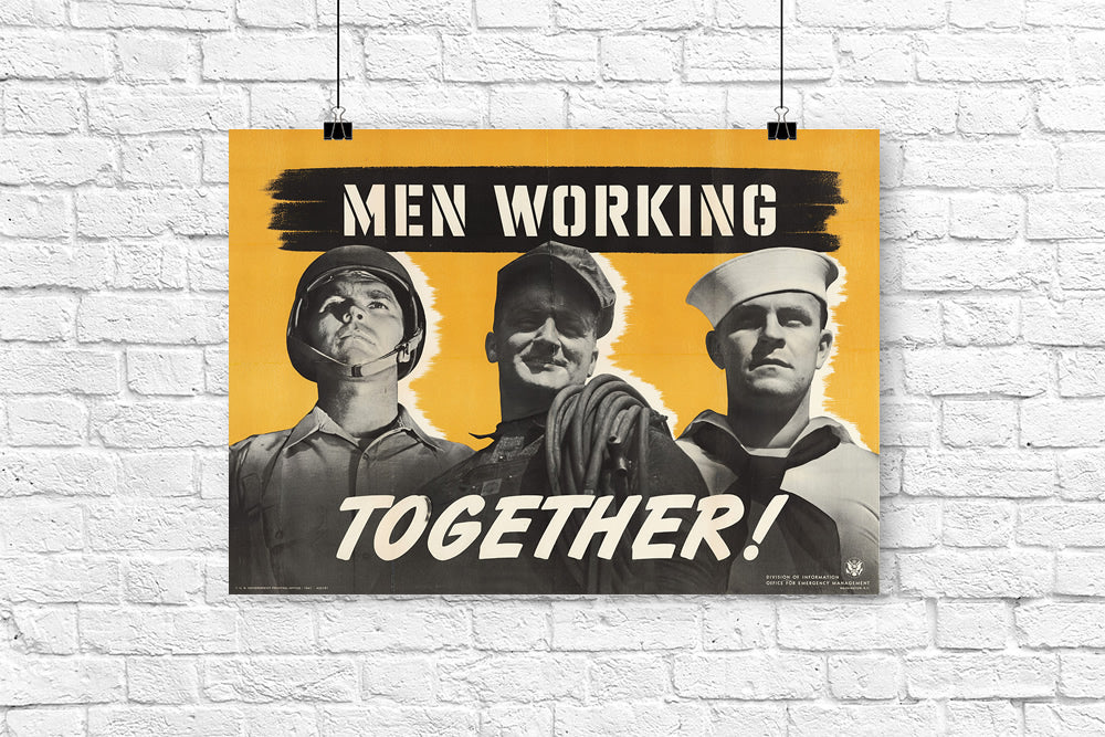 Men Working Together Poster