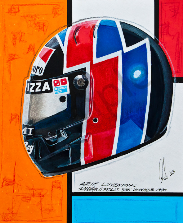 Arie Luyendyk - 90 500 Helmet Print