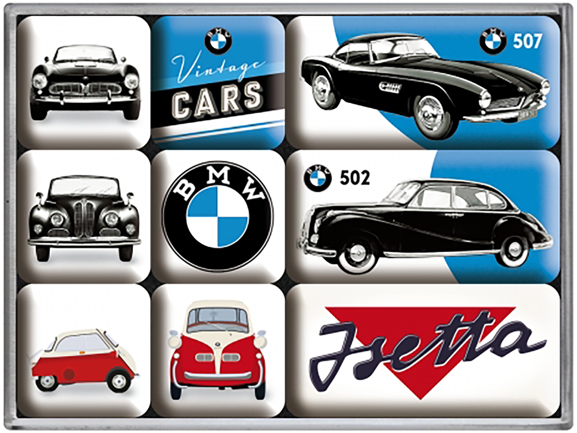BMW Vintage Cars Magnet Set