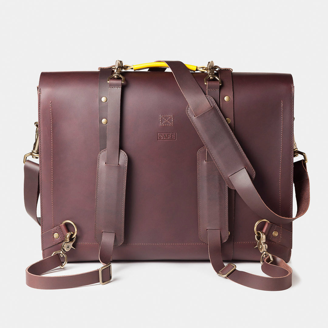 3-In-1 Leather Briefcase Black Coffee