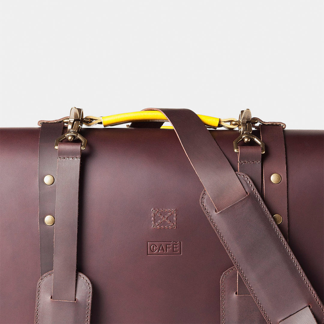 3-In-1 Leather Briefcase Black Coffee