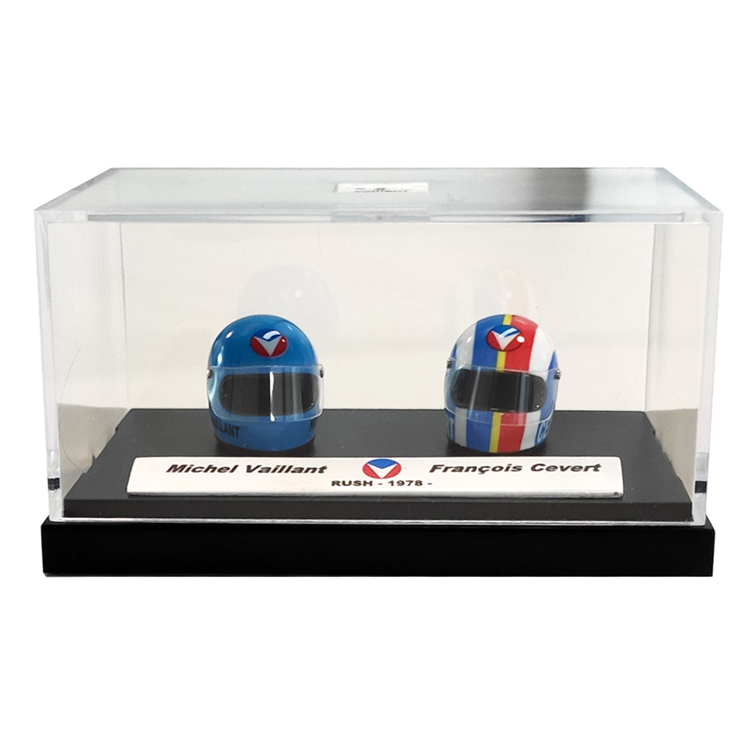 Michel Vaillant and François Cevert Miniature Helmet Duo