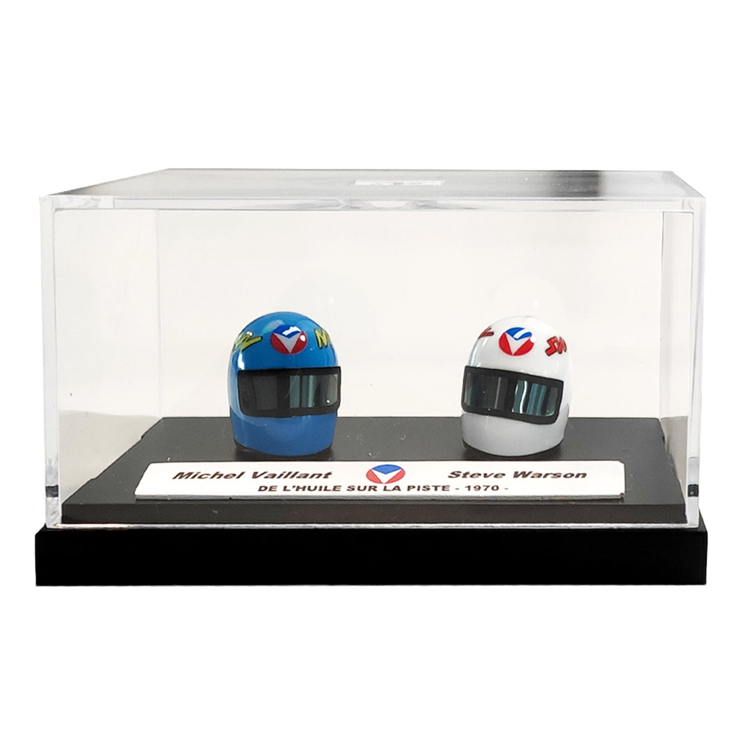 Michel Vaillant and Steve Warson Miniature Helmet Duo