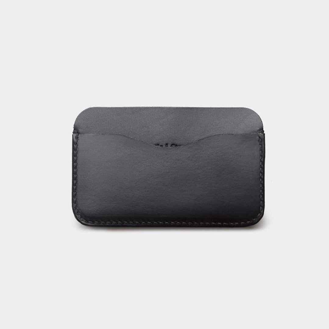 Leather Card Holder Panama Black