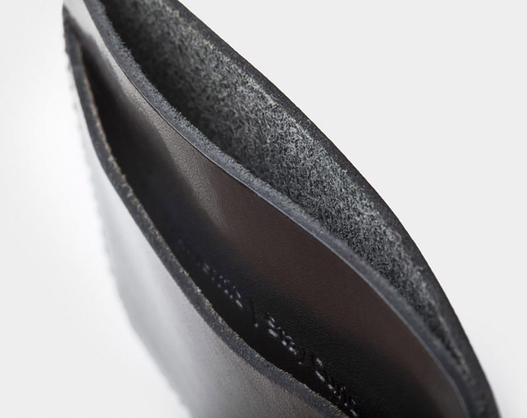 Leather Card Holder Panama Black