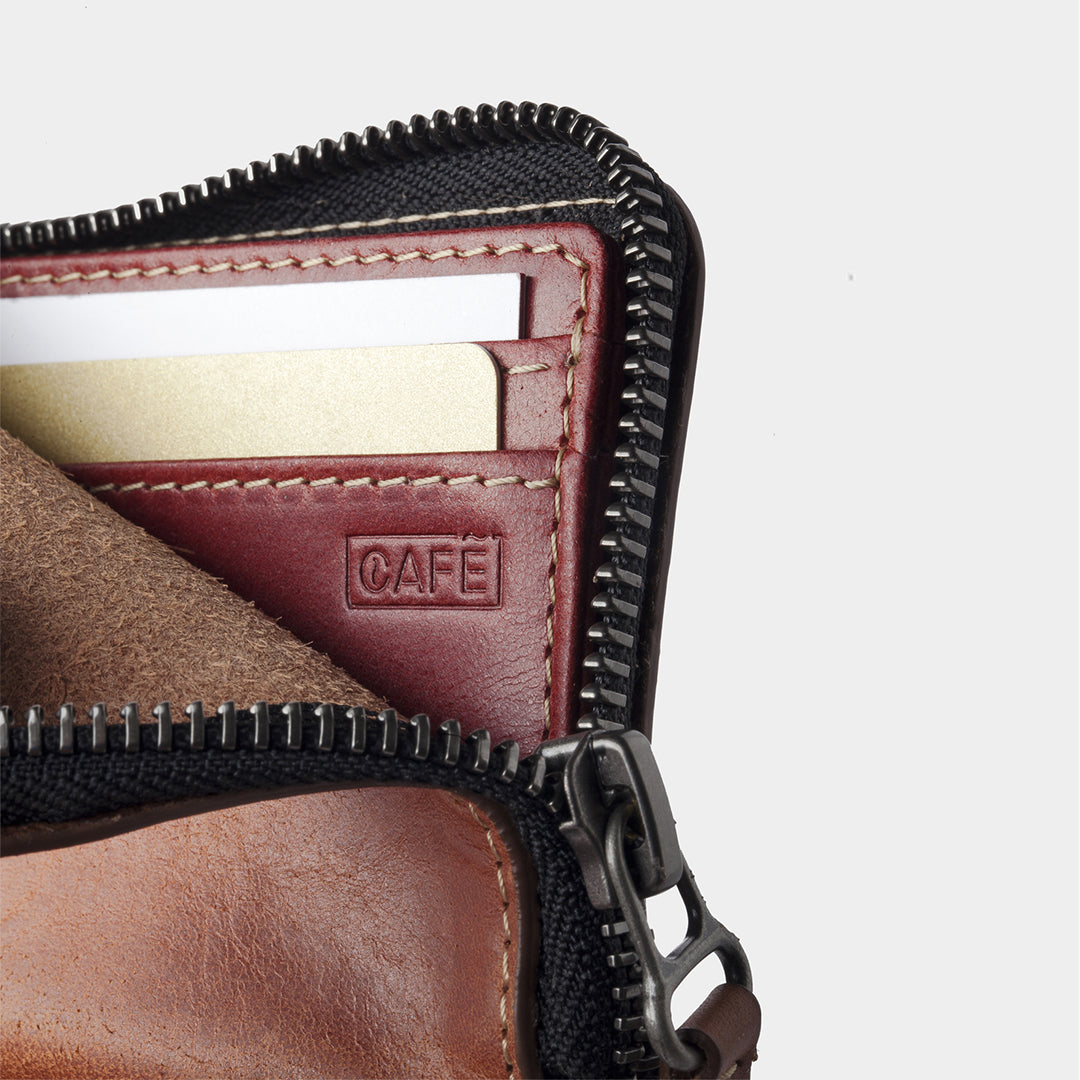 Leather Zip Wallet Roasted