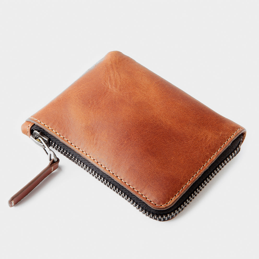 Leather Zip Wallet Roasted