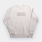 The Café Logo Embroidery Sweater in Ecru Melange