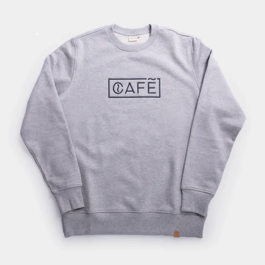 The Café Logo Embroidery Sweater in Grey Melange