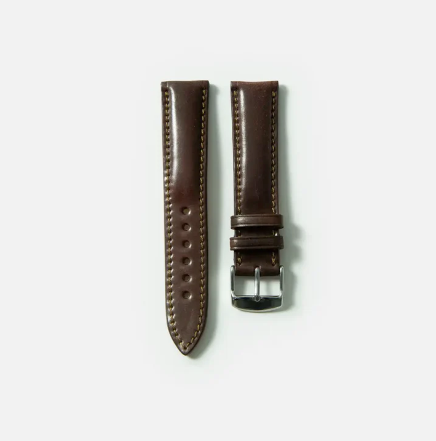 Cordovan Strap Padded in Black Coffee