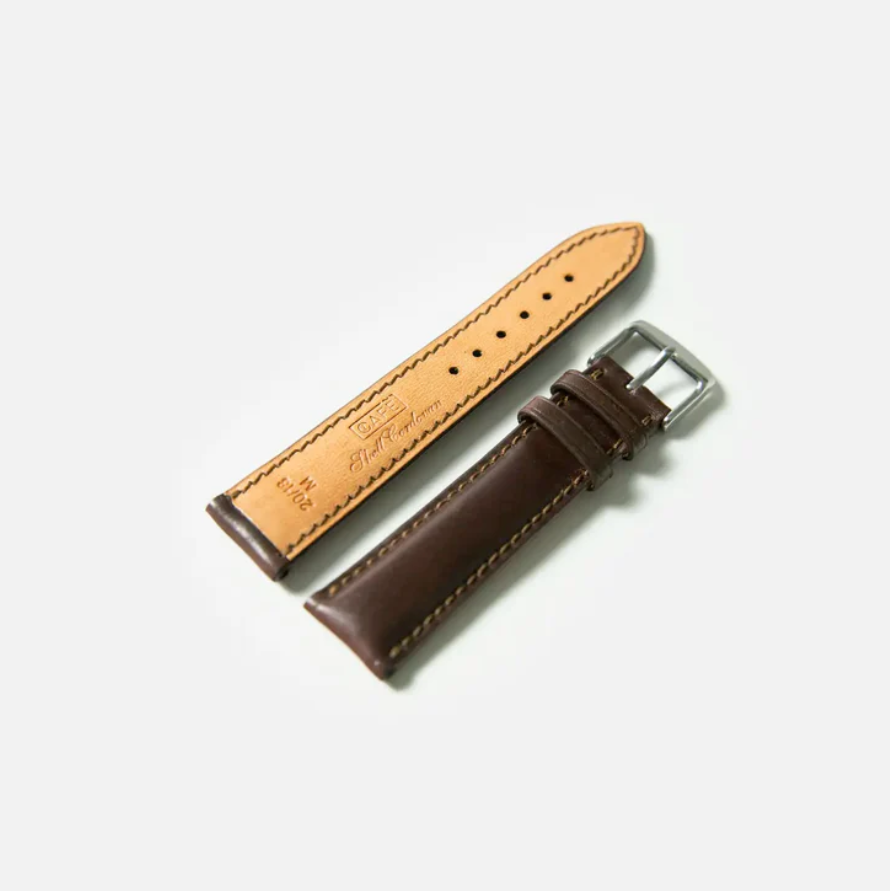 Cordovan Strap Padded in Black Coffee