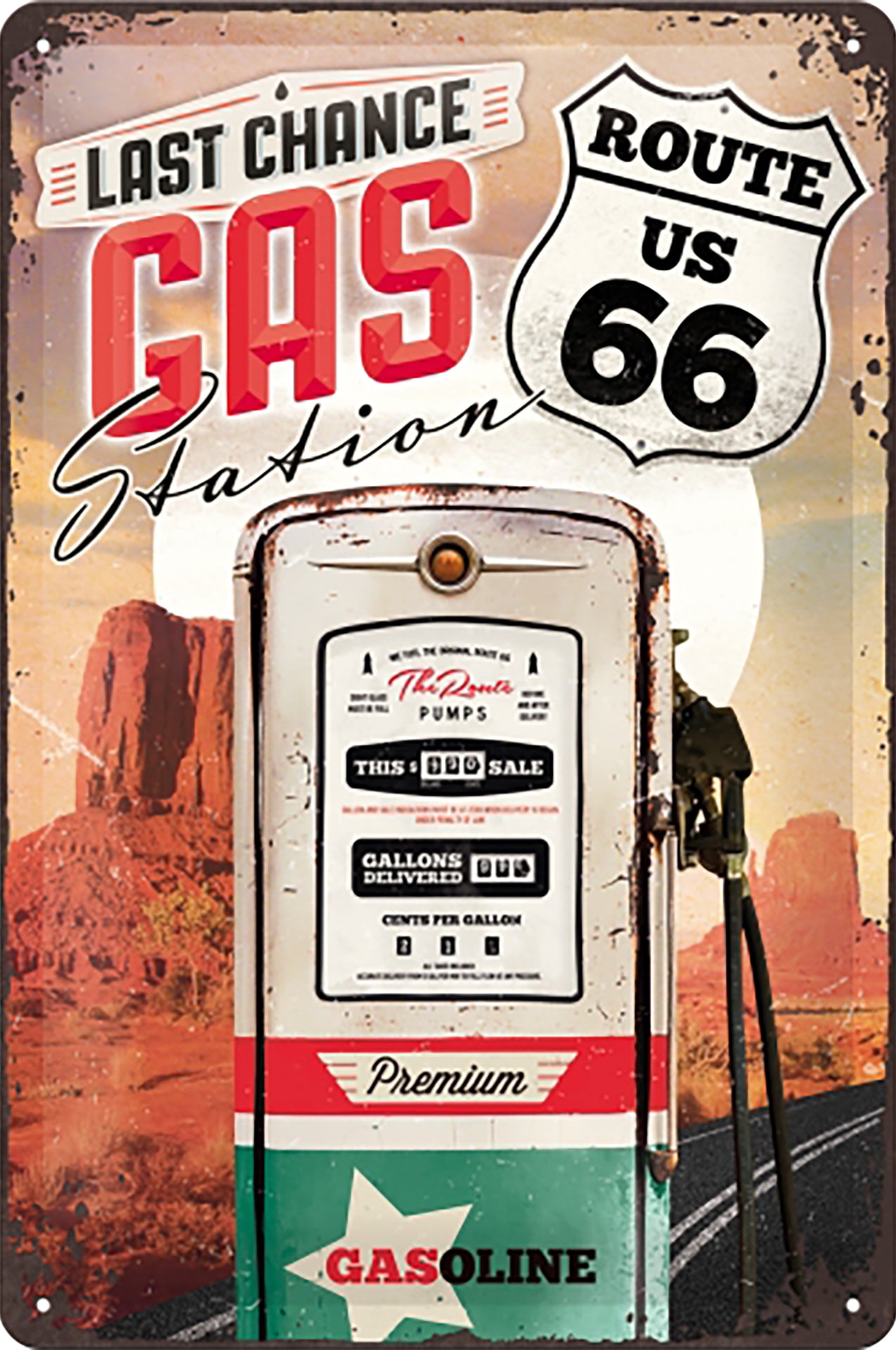 Gas Station Route 66 Sign