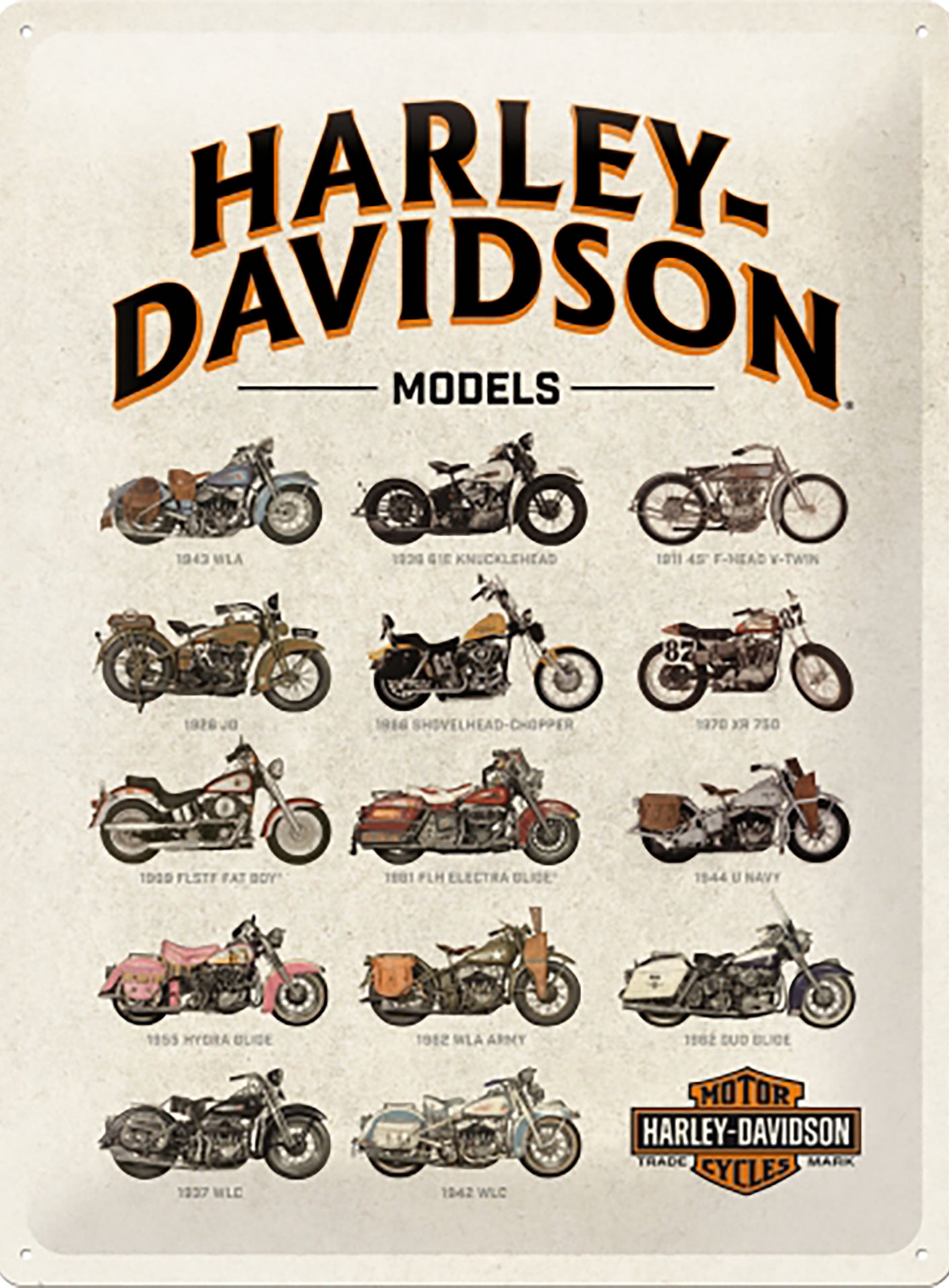 Harley-Davidson Models Sign