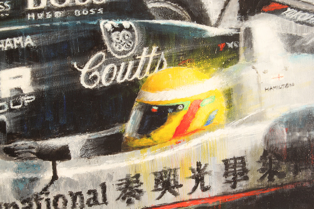 Lewis Hamilton and Nico Rosberg at the Macau Grand Prix in 2004 - Original Painting