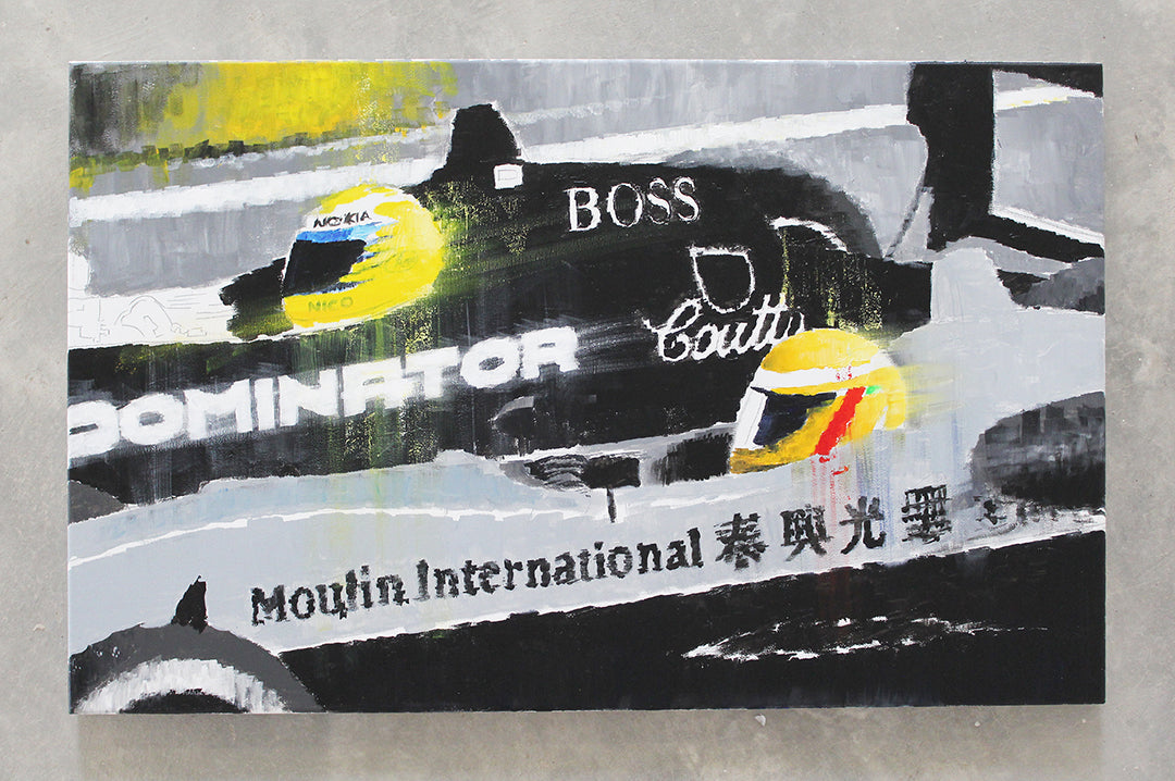 Lewis Hamilton and Nico Rosberg at the Macau Grand Prix in 2004 - Original Painting