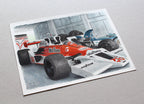 James Hunt's McLaren M26 (1976) & Surtees TS9 (1971) at Estoril Classics 2019 - Original Illustration