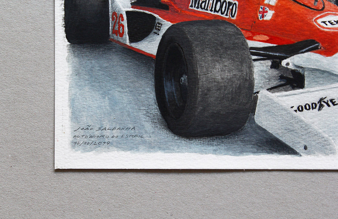 James Hunt's McLaren M26 (1976) & Surtees TS9 (1971) at Estoril Classics 2019 - Original Illustration
