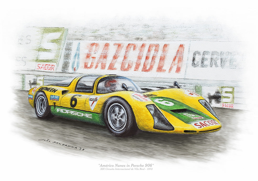 Américo Nunes in Porsche 906 – XIX Circuito Internacional de Vila Real - 1972 - Print