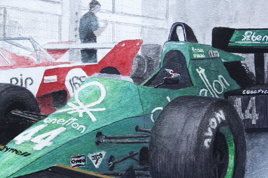 Tyrell 012 (1983) and Lola BIP at Estoril Classics 2019 - Original Illustration