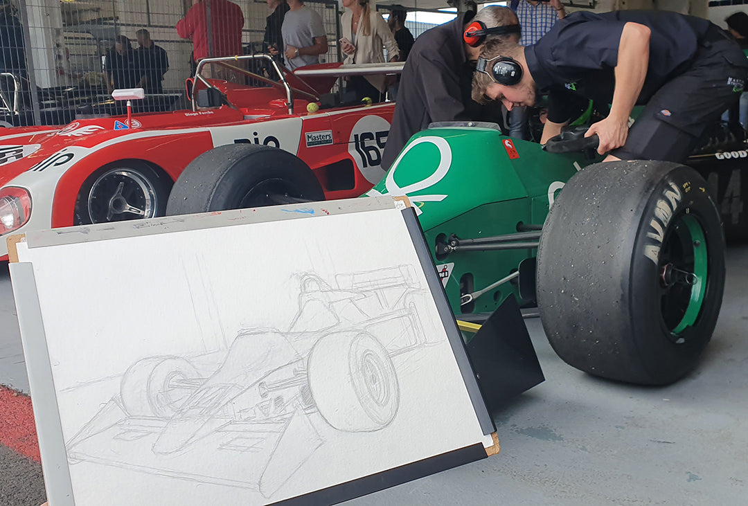 Tyrell 012 (1983) and Lola BIP at Estoril Classics 2019 - Original Illustration