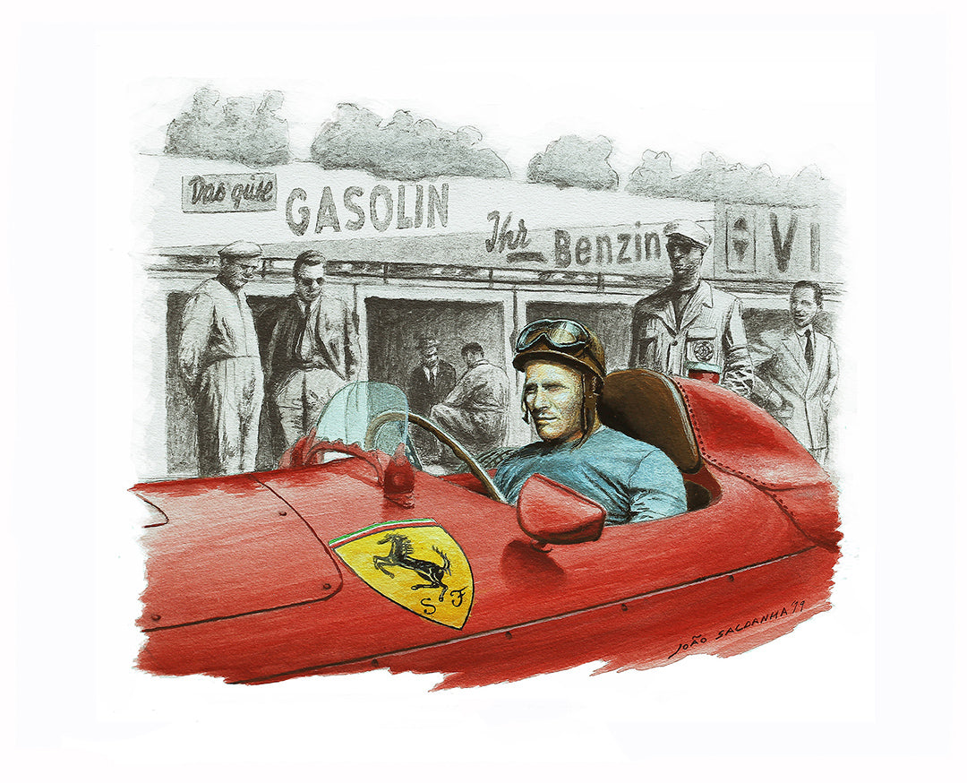 Juan Manuel Fangio - Ferrari D50 - 1956 - Limited Print
