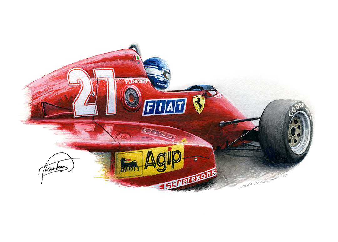 Patrick Tambay and the Ferrari 126 C3 -1983 - Limited Print