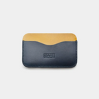 Leather Card Holder Panama - Ocean & Spicy Mustard