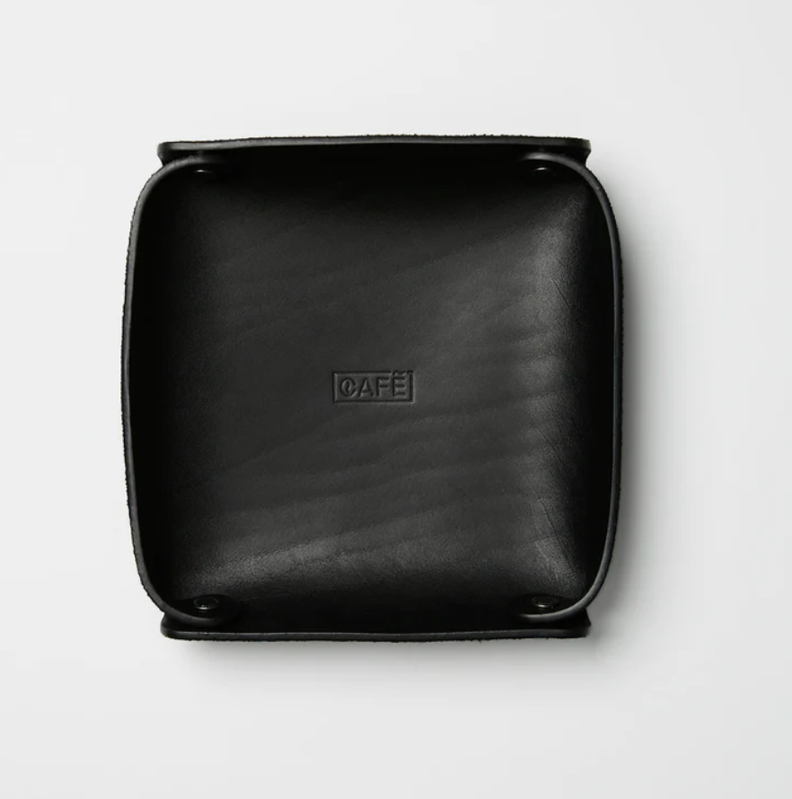 Leather Valet Tray in All Black