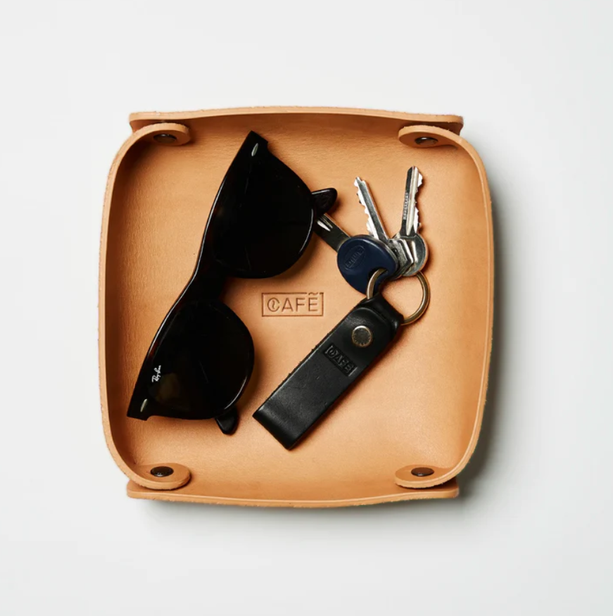 Leather Valet Tray in Natural