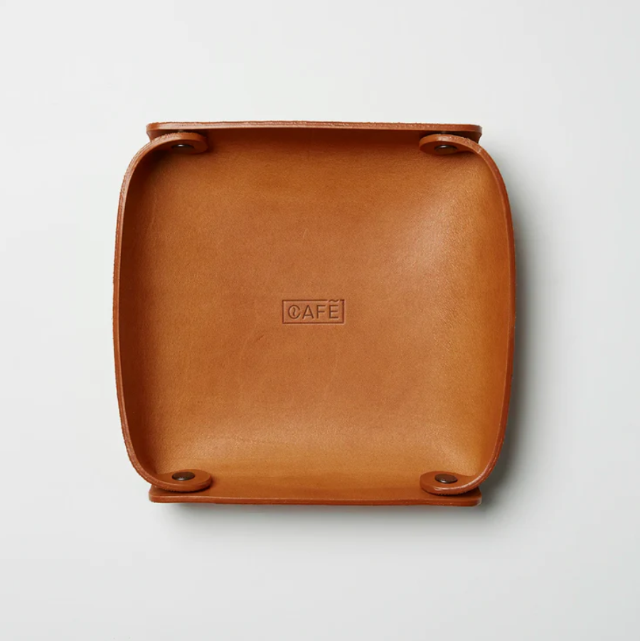 Leather Valet Tray in Roasted