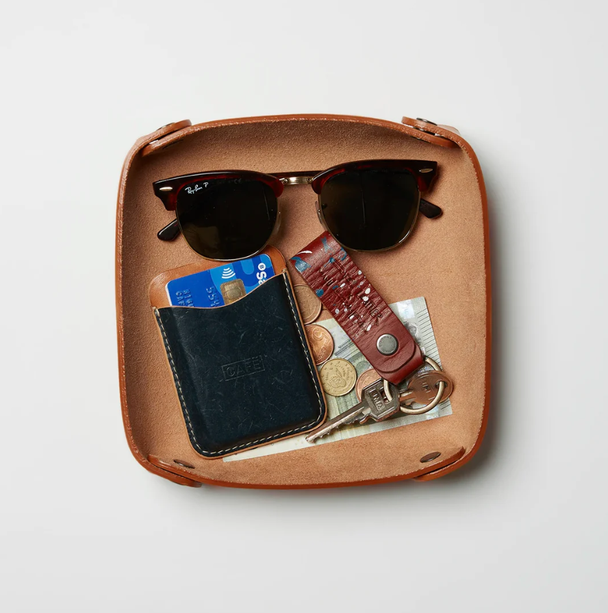 Leather Valet Tray in Roasted