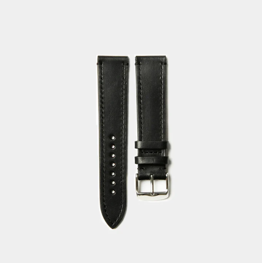 Leather Watch Strap "The Klaus" in Black