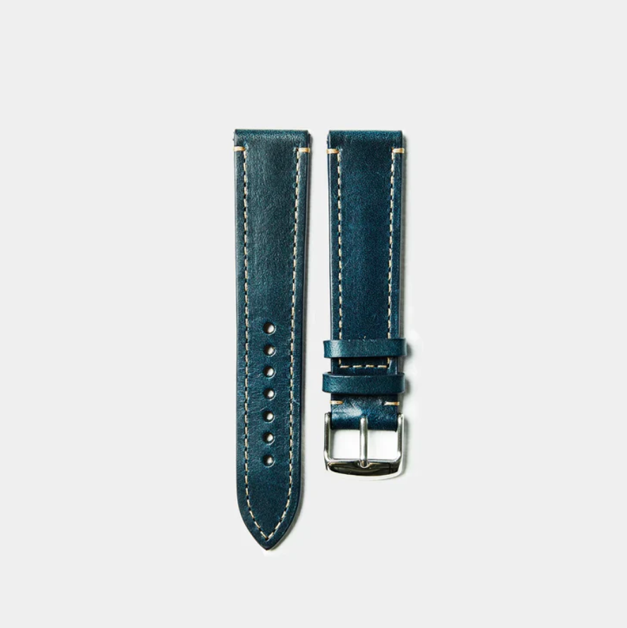 Leather Watch Strap "The Klaus" in Ocean