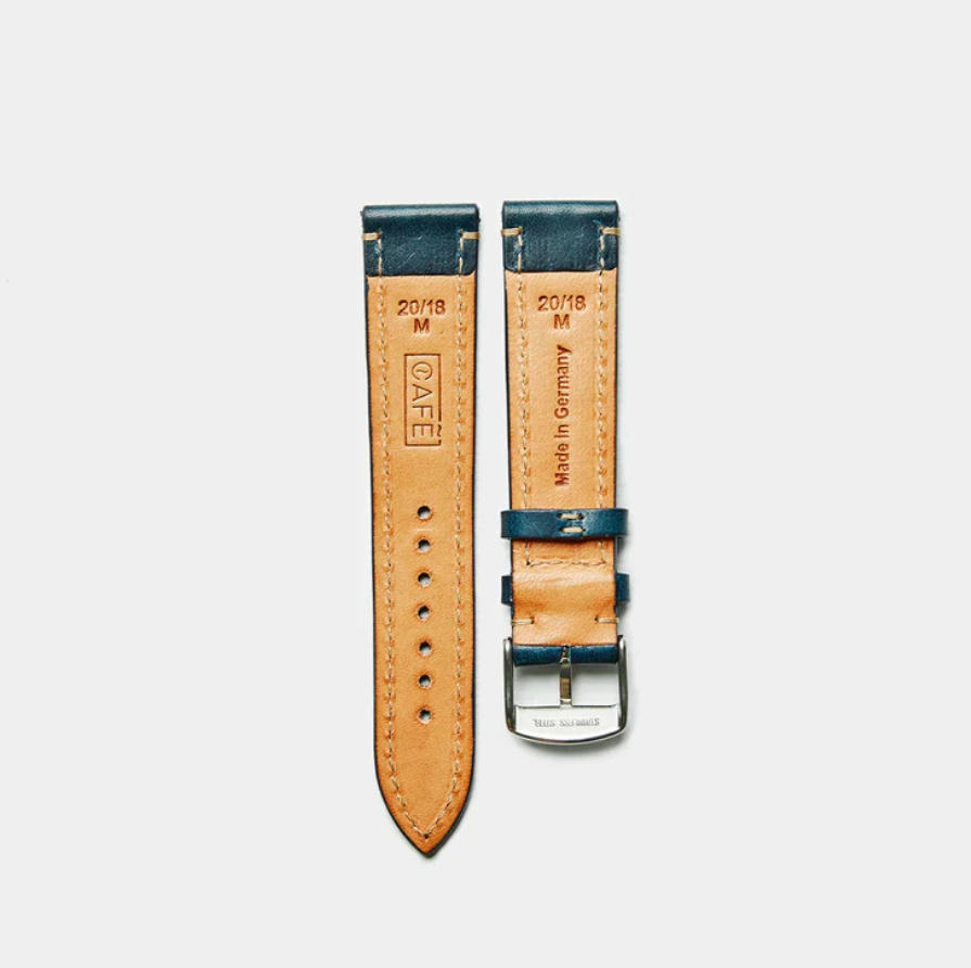 Leather Watch Strap "The Klaus" in Ocean