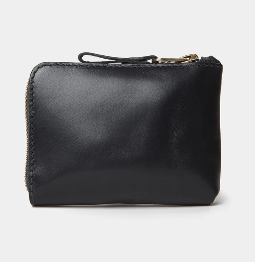 Leather Zip Wallet - Black