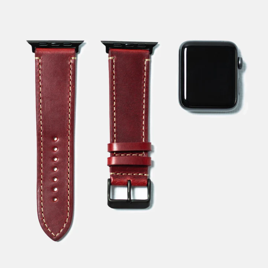 Leather iWatch Strap in Berry