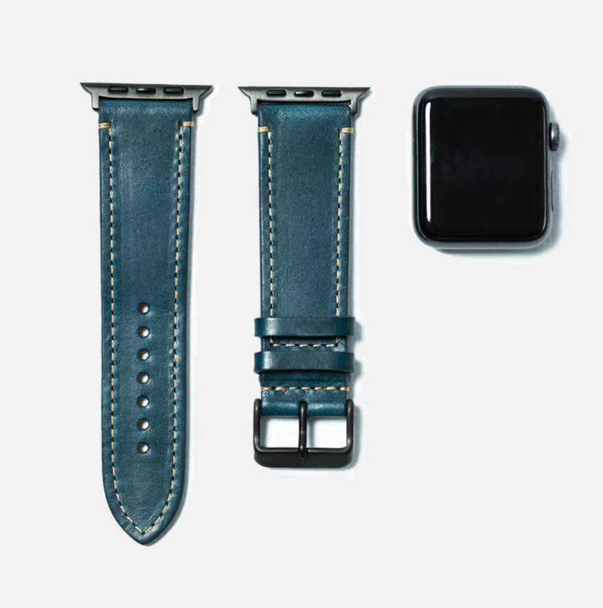 Leather iWatch Strap in Ocean