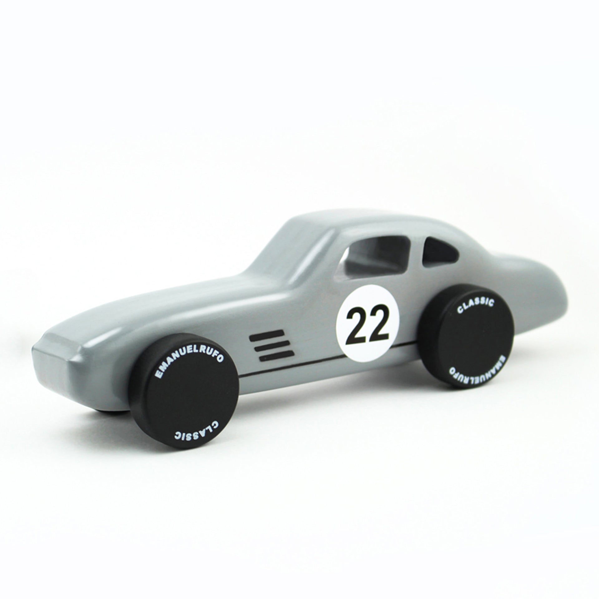 CL 05 Wooden Toy Car Inspired by a Silver Grey German Race Car