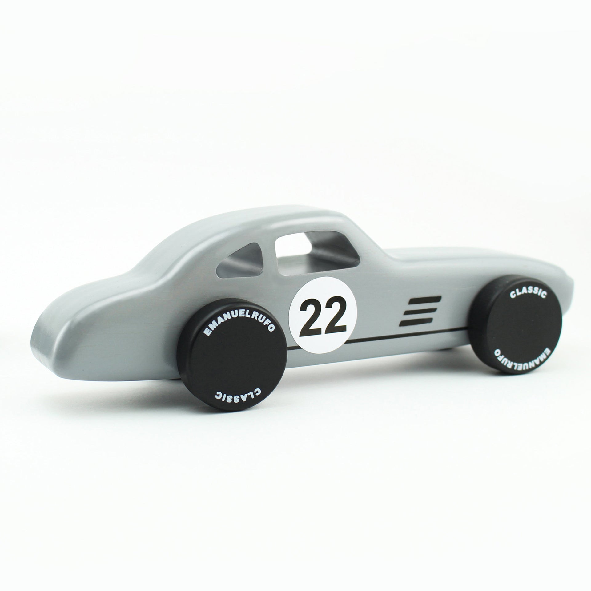 CL 05 Wooden Toy Car Inspired by a Silver Grey German Race Car