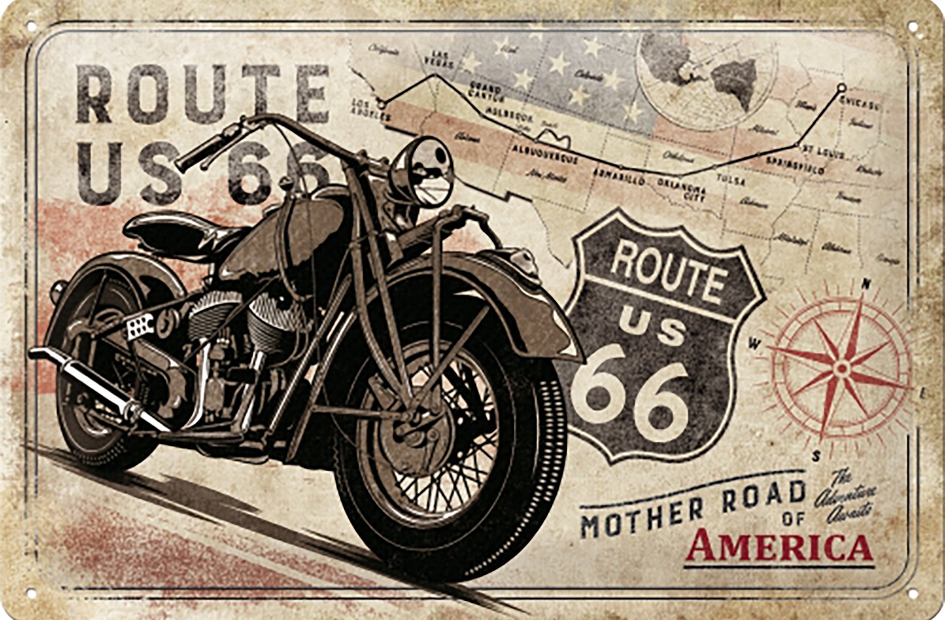 Route 66 Mother Road of America Sign