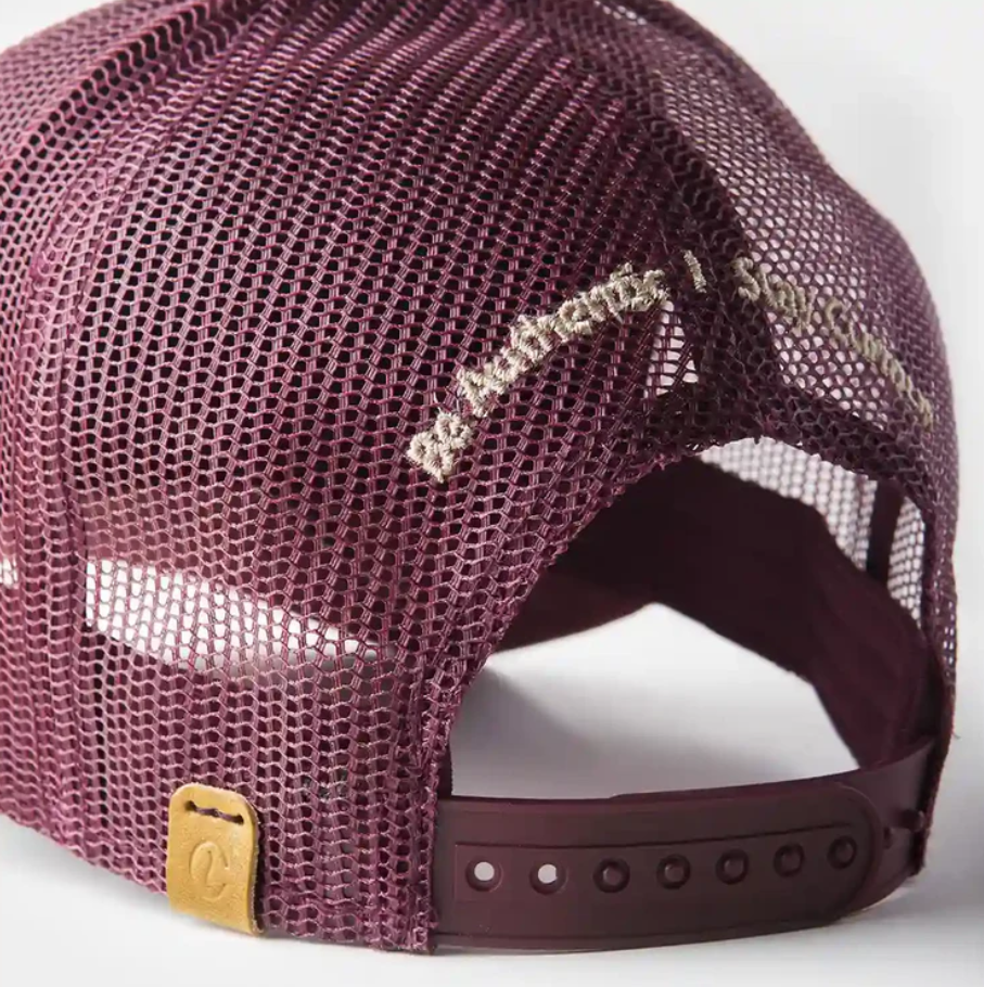 Suede Mesh Cap Burgundy - Spicy Mustard