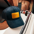 Suede Mesh Cap Navy - Spicy Mustard