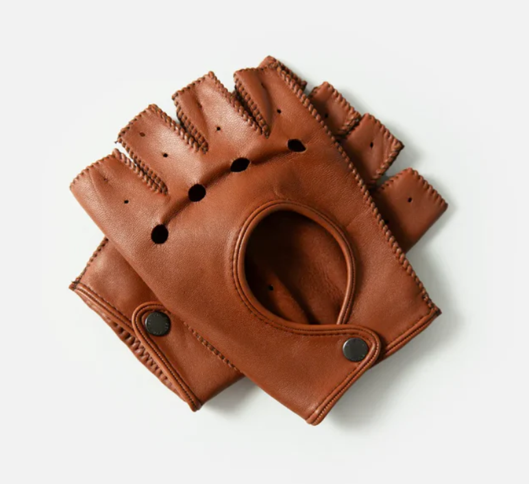 The Targa Fingerless Driving Gloves in Roasted