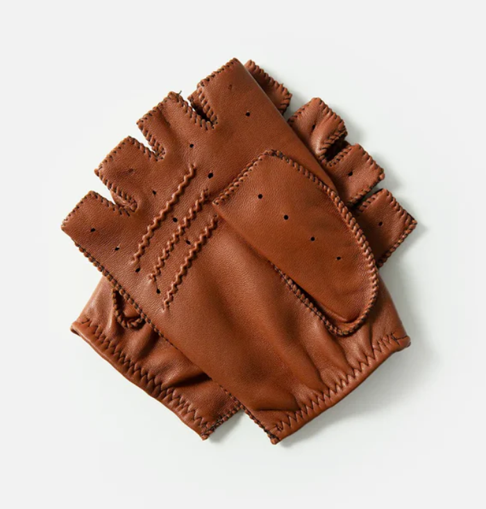 The Targa Fingerless Driving Gloves in Roasted