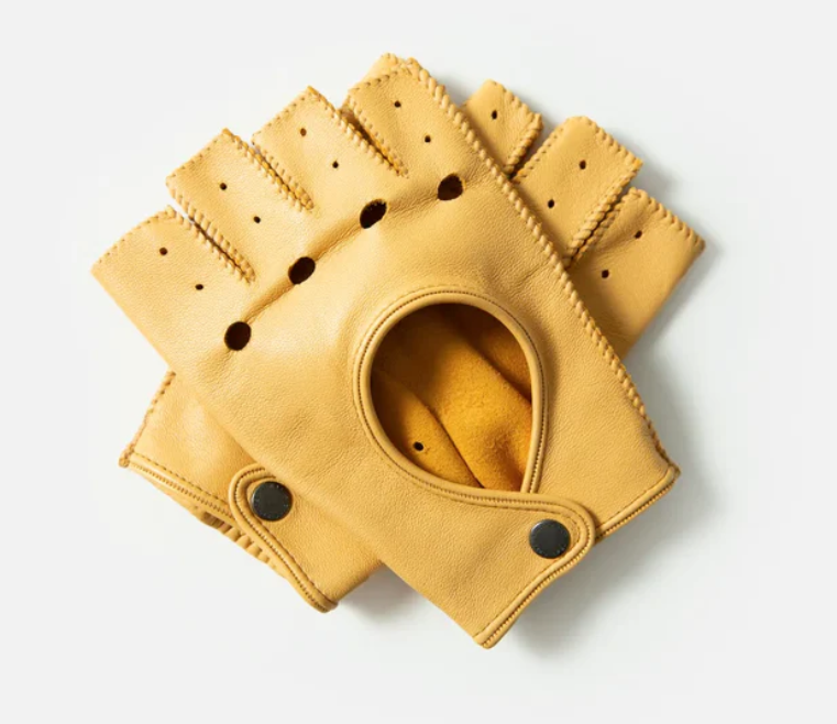 The Targa Fingerless Driving Gloves in Cream