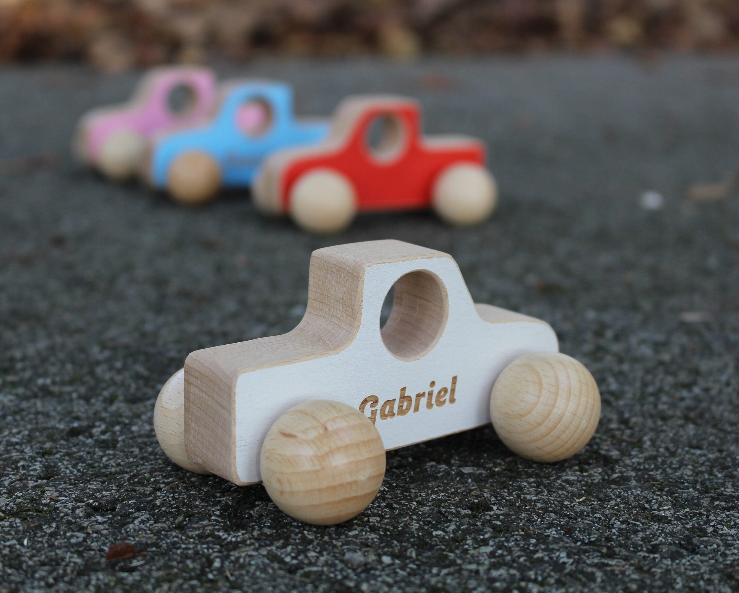 Toddler Wooden Toy Car with Engraved Name - Easter Gift