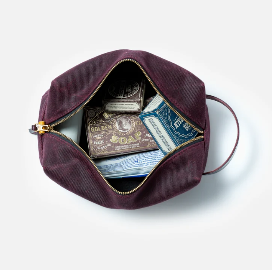 Toiletry Bag in Burgundy & Eggplant
