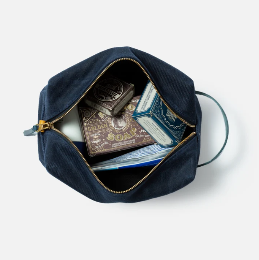 Toiletry Bag in Navy & Ocean